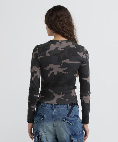 RIB CAMO L/S CREW NECK T-SHIRT