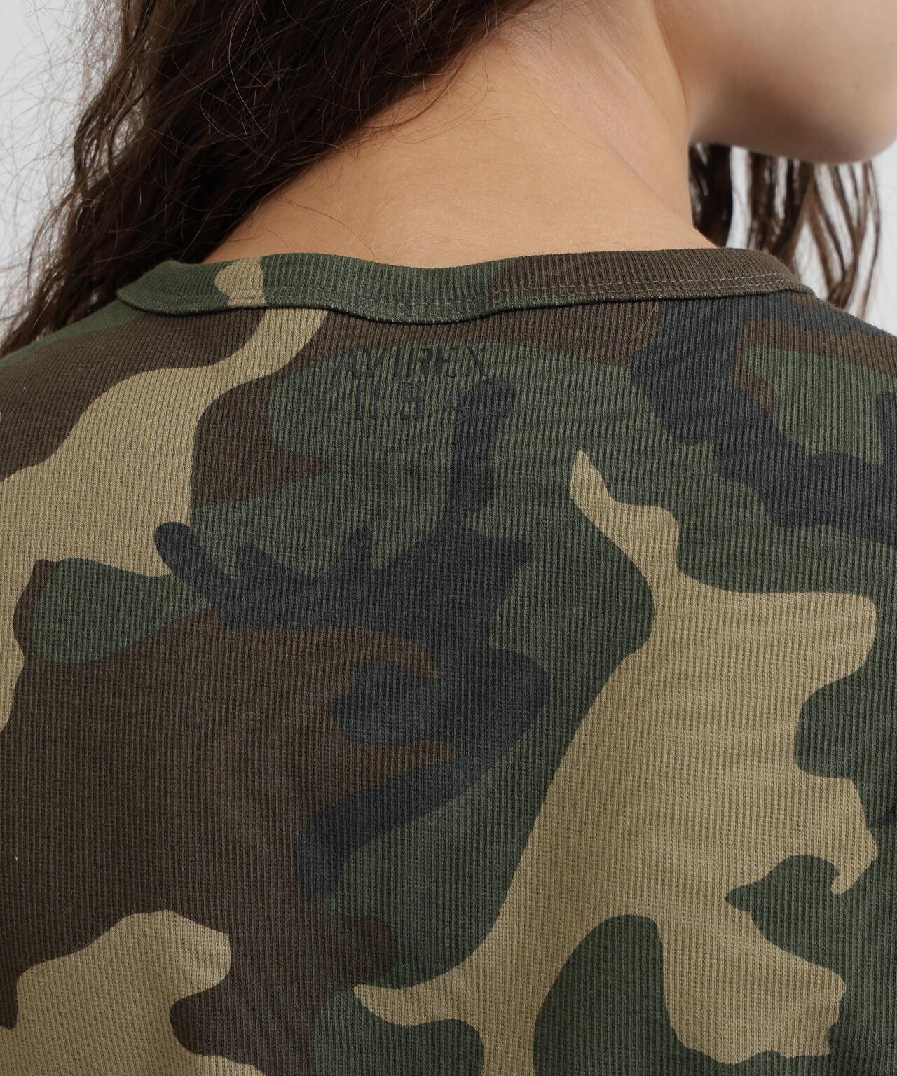 DAILY WOMAN RIB CAMO S/S CREW NECK T-SHIRT