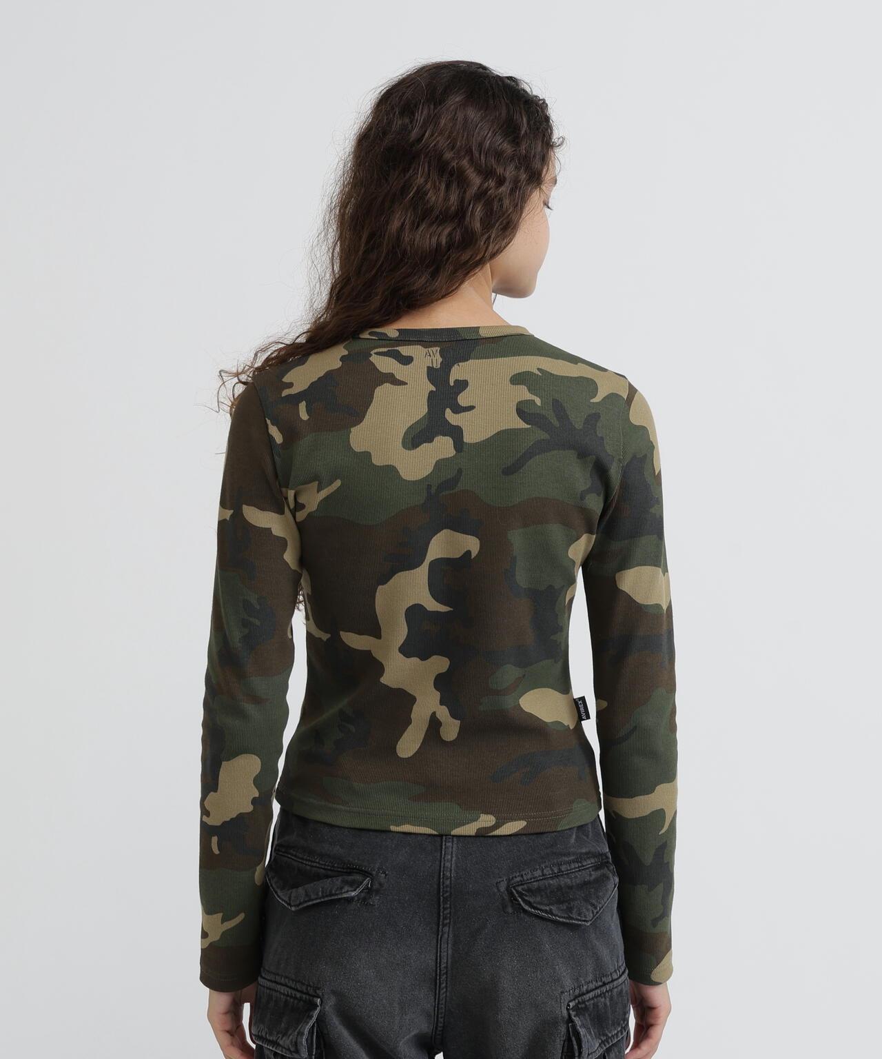 RIB CAMO L/S CREW NECK T-SHIRT