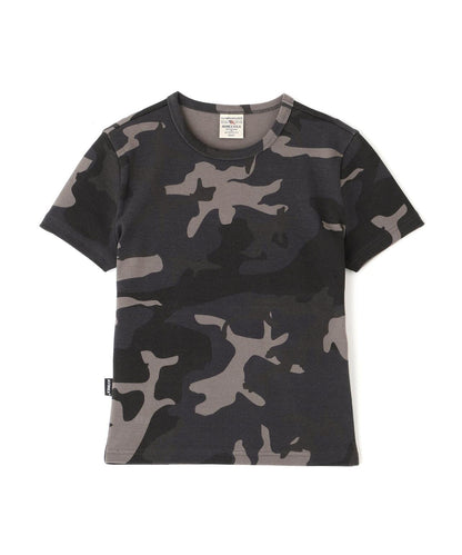 DAILY WOMAN RIB CAMO S/S CREW NECK T-SHIRT
