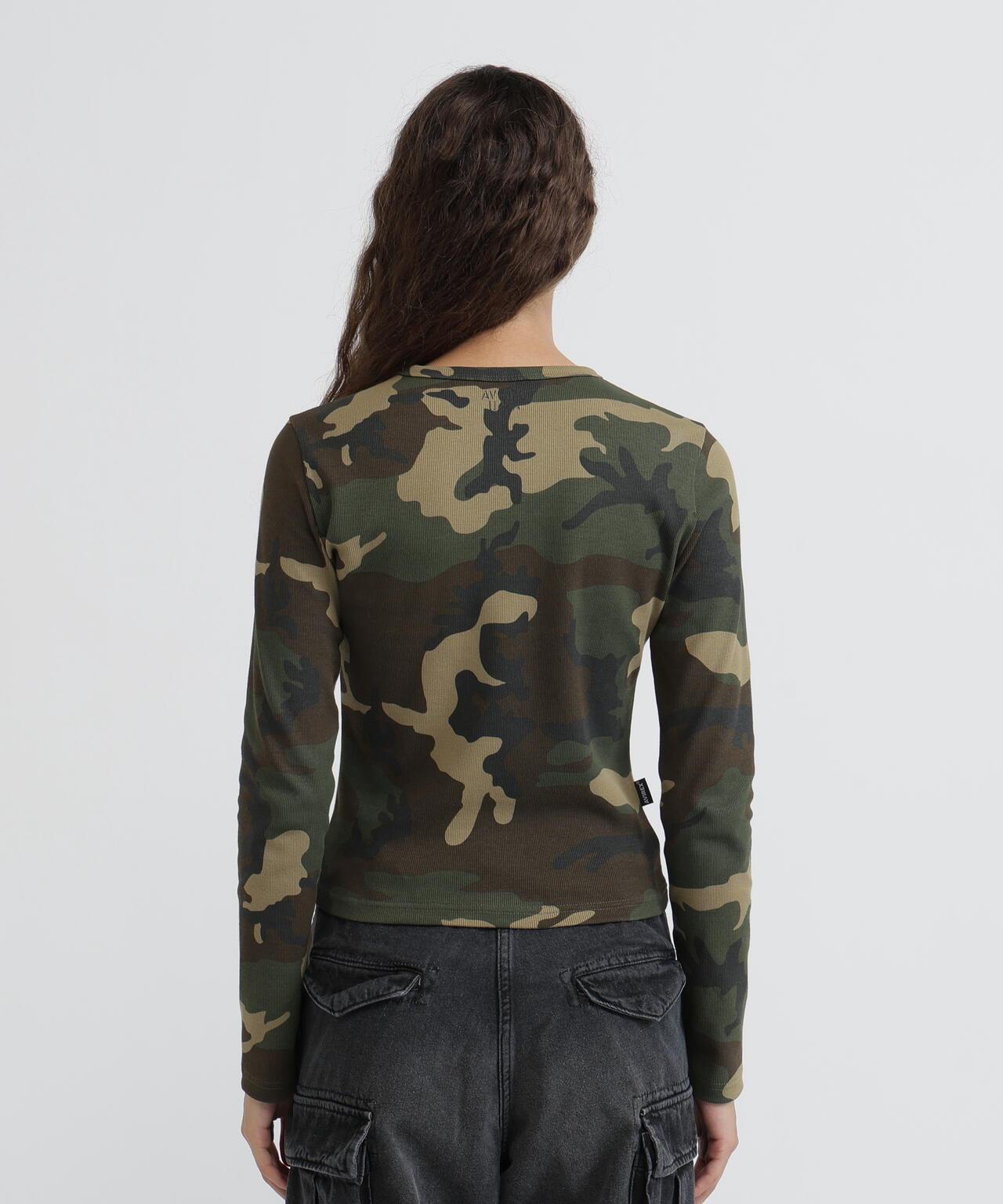 RIB CAMO L/S CREW NECK T-SHIRT