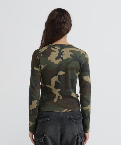 RIB CAMO L/S CREW NECK T-SHIRT