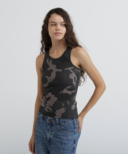 DAILY WOMAN RIB CAMO TANK TOP