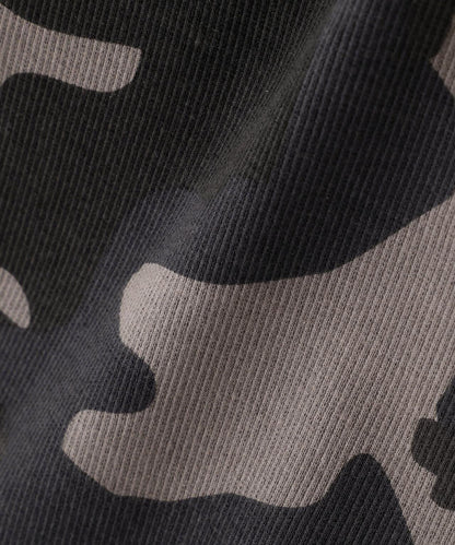 DAILY WOMAN RIB CAMO S/S CREW NECK T-SHIRT
