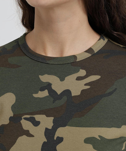 RIB CAMO L/S CREW NECK T-SHIRT