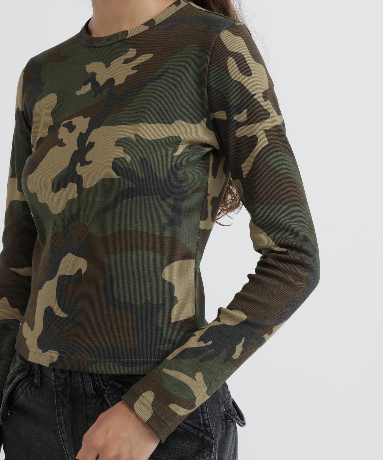 RIB CAMO L/S CREW NECK T-SHIRT