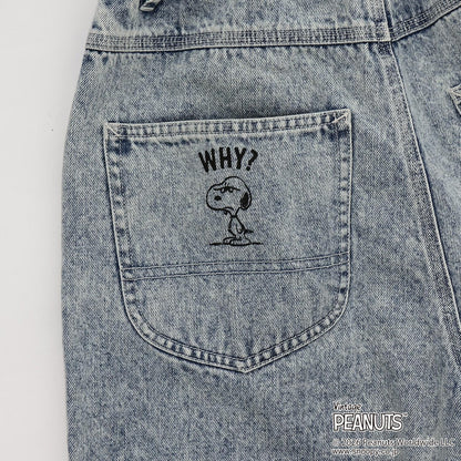 《PEANUTS》圖案牛仔工裝褲
