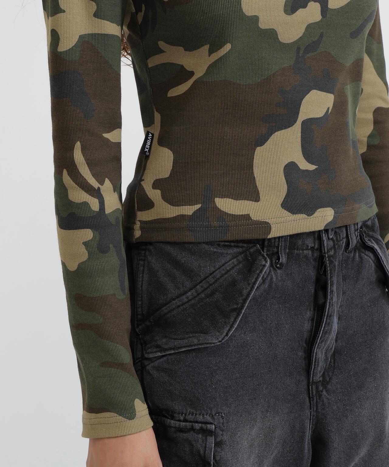 RIB CAMO L/S CREW NECK T-SHIRT