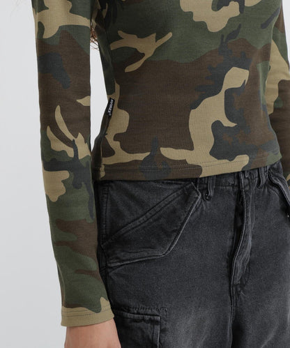 RIB CAMO L/S CREW NECK T-SHIRT