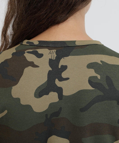RIB CAMO L/S CREW NECK T-SHIRT