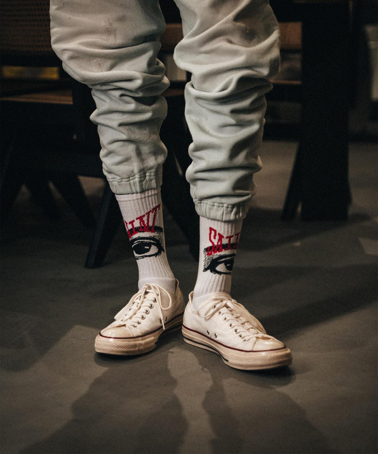 SAINT MICHAEL セントマイケル SOCKS EYE WHITE 襪子