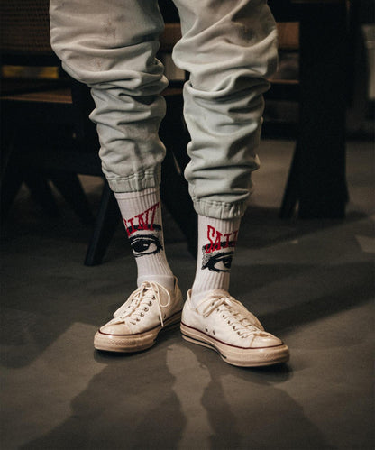 SAINT MICHAEL セントマイケル SOCKS EYE WHITE 襪子