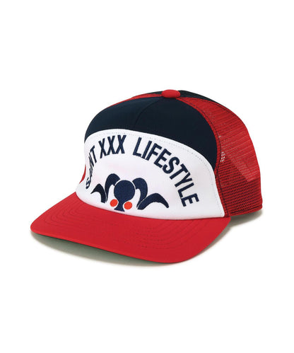 SAINT MICHAEL/セントマイケル MESH CAP LIFE STYLE NAVY+RED 棒球帽