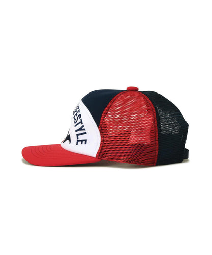 SAINT MICHAEL/セントマイケル MESH CAP LIFE STYLE NAVY+RED 棒球帽