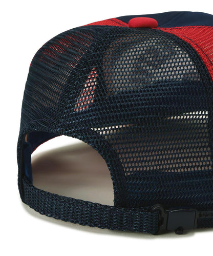 SAINT MICHAEL/セントマイケル MESH CAP LIFE STYLE NAVY+RED 棒球帽
