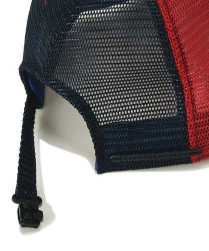 SAINT MICHAEL/セントマイケル MESH CAP LIFE STYLE NAVY+RED 棒球帽