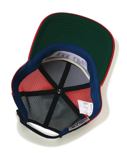 SAINT MICHAEL/セントマイケル MESH CAP LIFE STYLE NAVY+RED 棒球帽