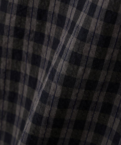 清涼麵料 格紋條紋 府綢迷你領襯衫