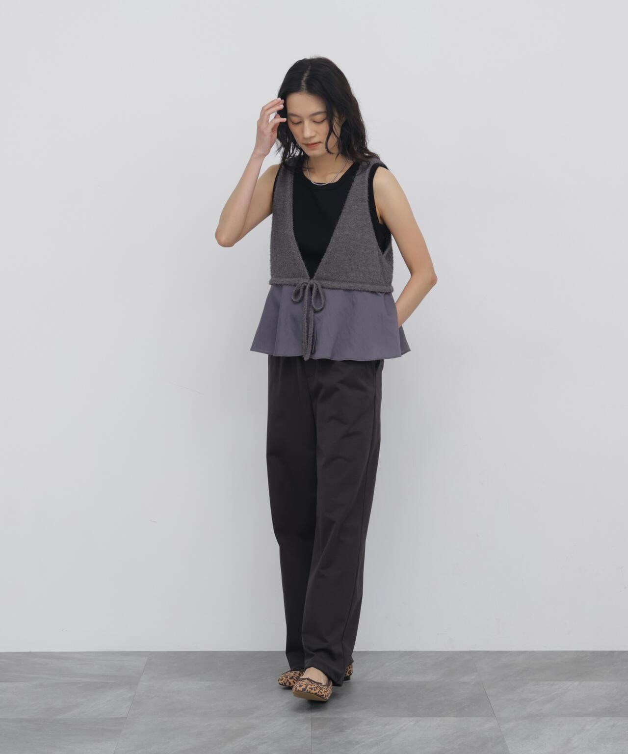 洗える / リラックス / Good Price 後網眼針織直筒慢跑褲