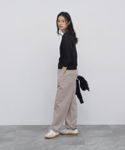 洗える / リラックス / Good Price 後網眼針織直筒慢跑褲