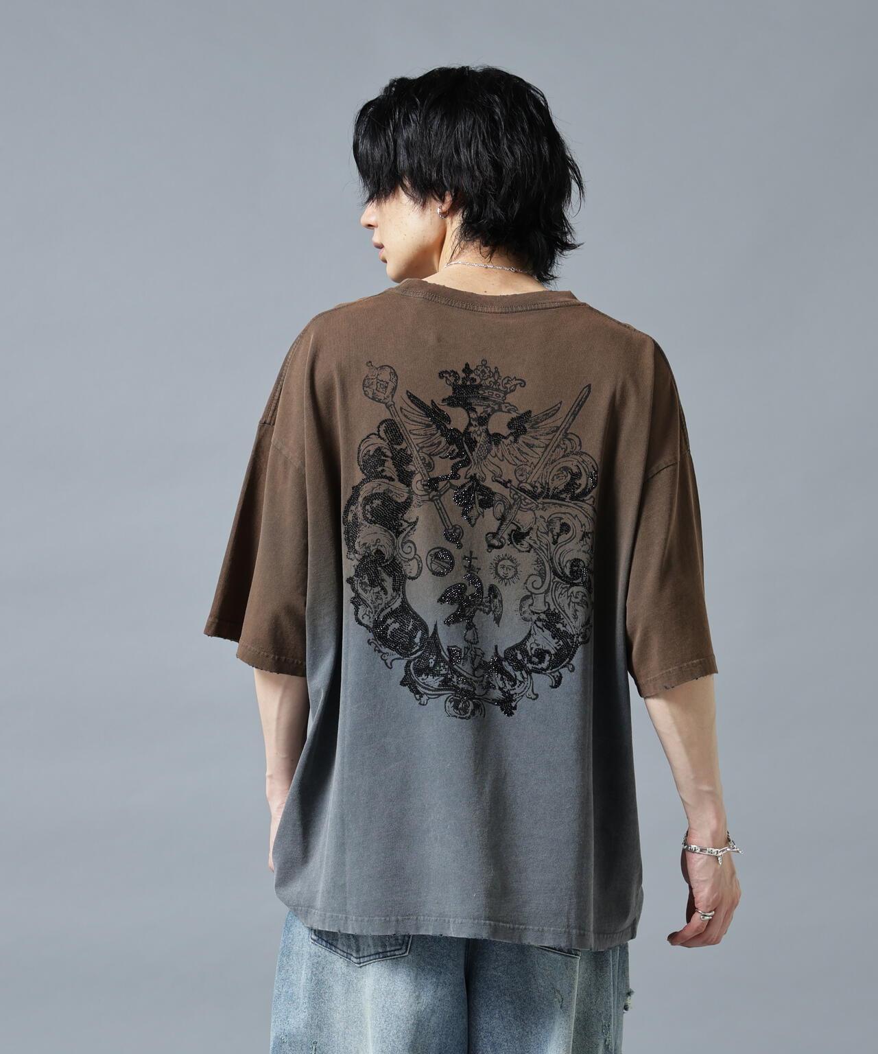 DankeSchon/ダンケシェーン/GRADATION RHINESTONE BIRD TEE