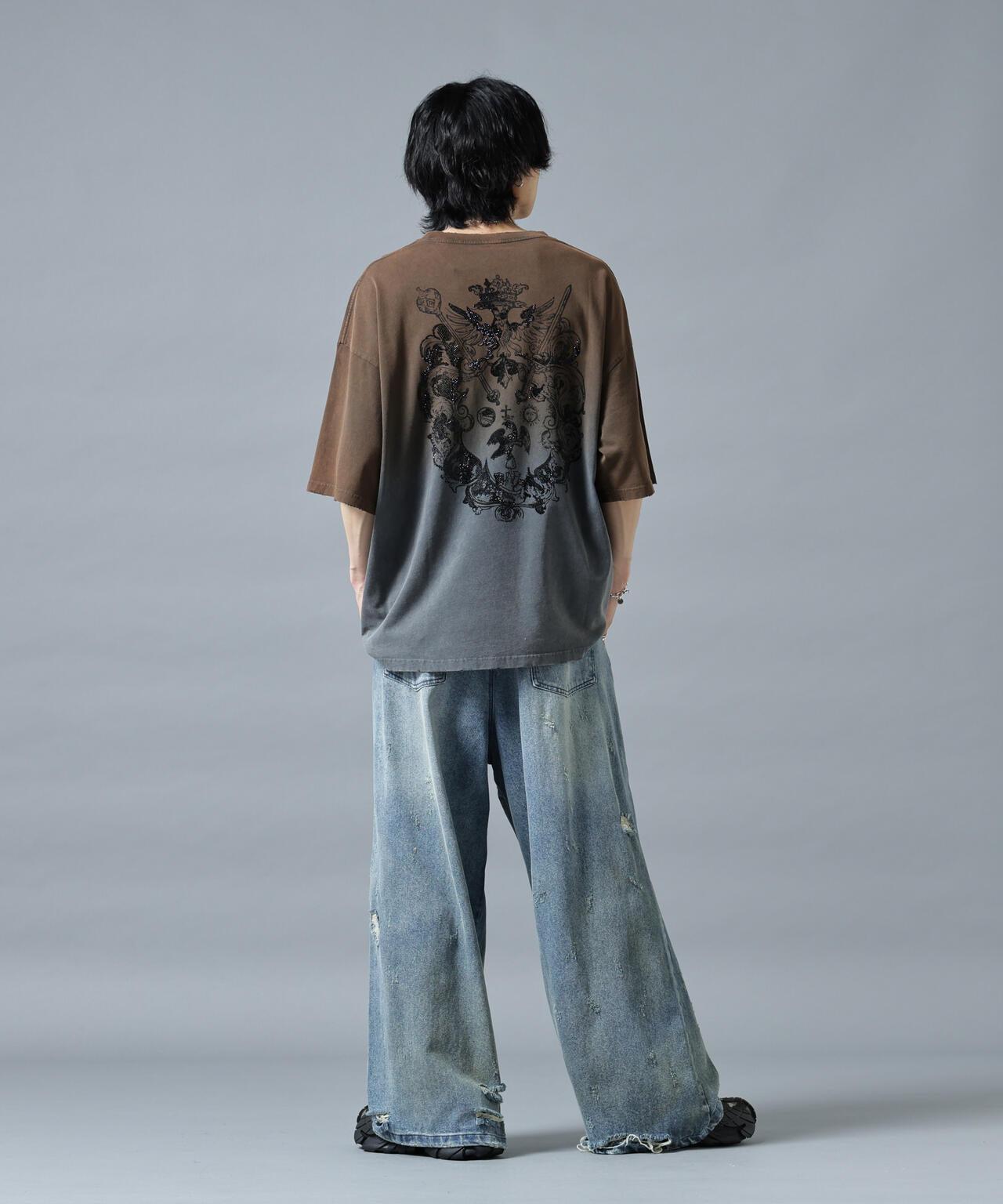 DankeSchon/ダンケシェーン/GRADATION RHINESTONE BIRD TEE