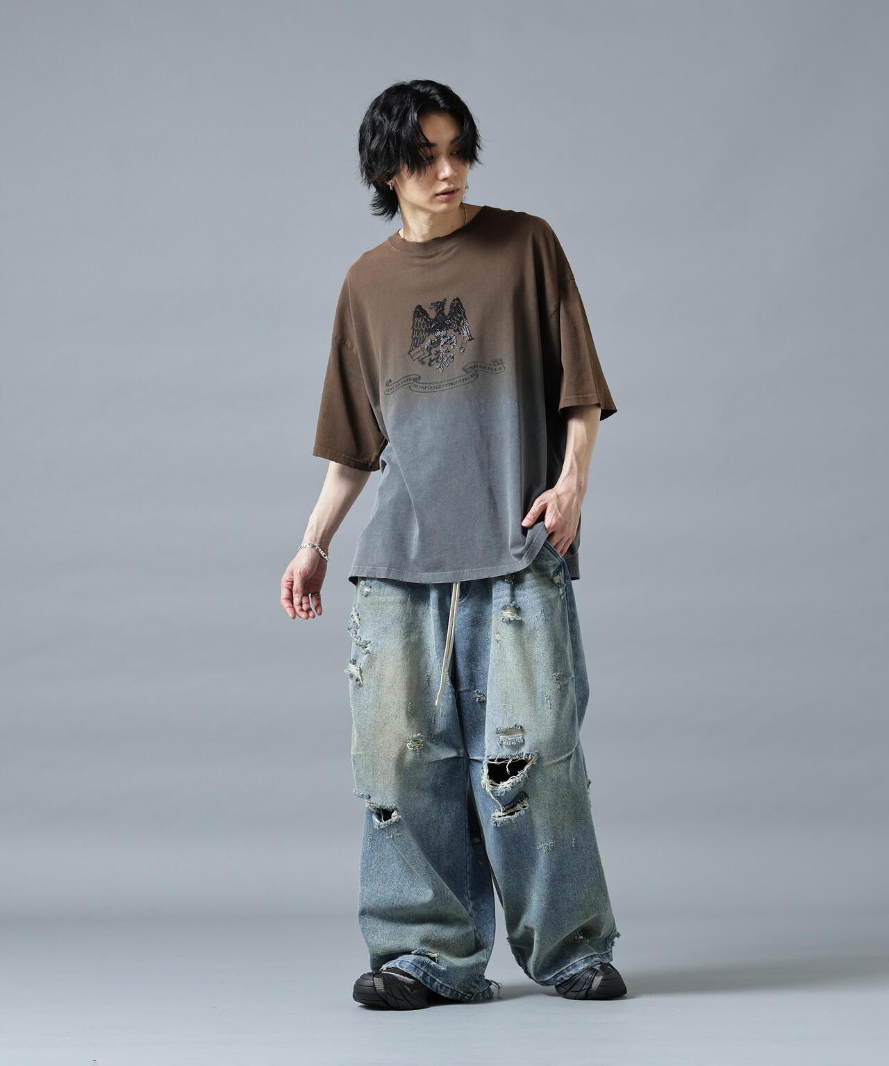 DankeSchon/ダンケシェーン/GRADATION RHINESTONE BIRD TEE