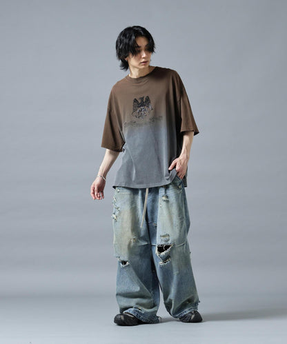 DankeSchon/ダンケシェーン/GRADATION RHINESTONE BIRD TEE
