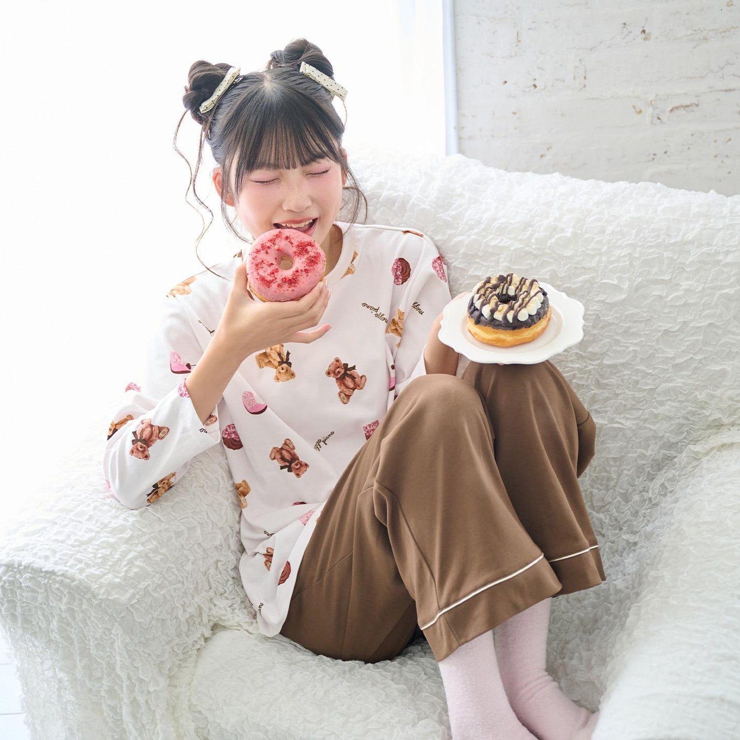 乳木果油加工 sweets bear圖案 家居服套裝