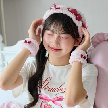 撞色圖案發帶腕帶套裝