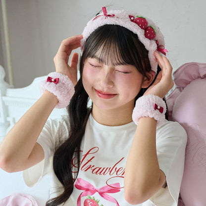 撞色圖案發帶腕帶套裝