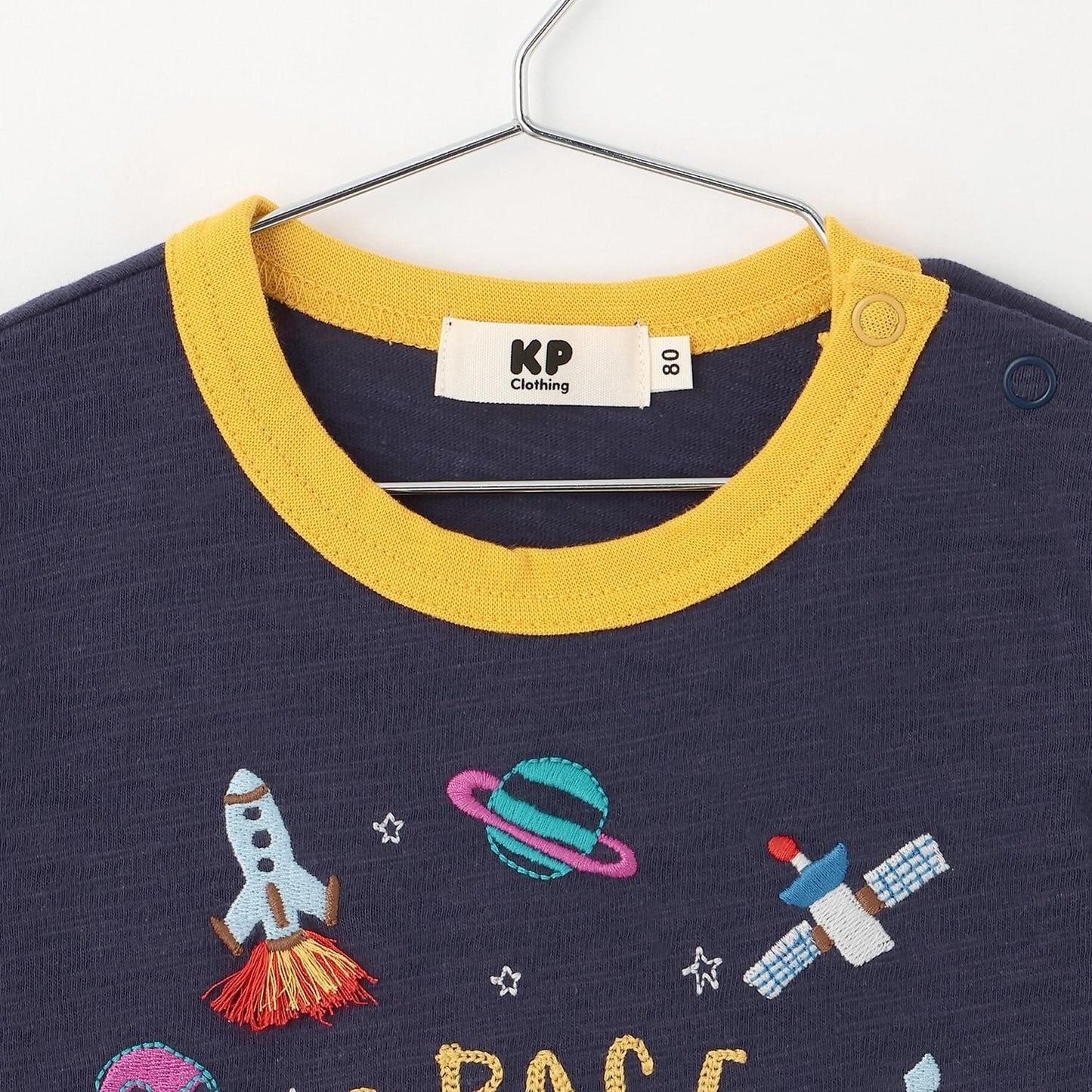 宇宙飛船刺繡 長袖T恤