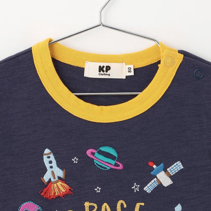 宇宙飛船刺繡 長袖T恤