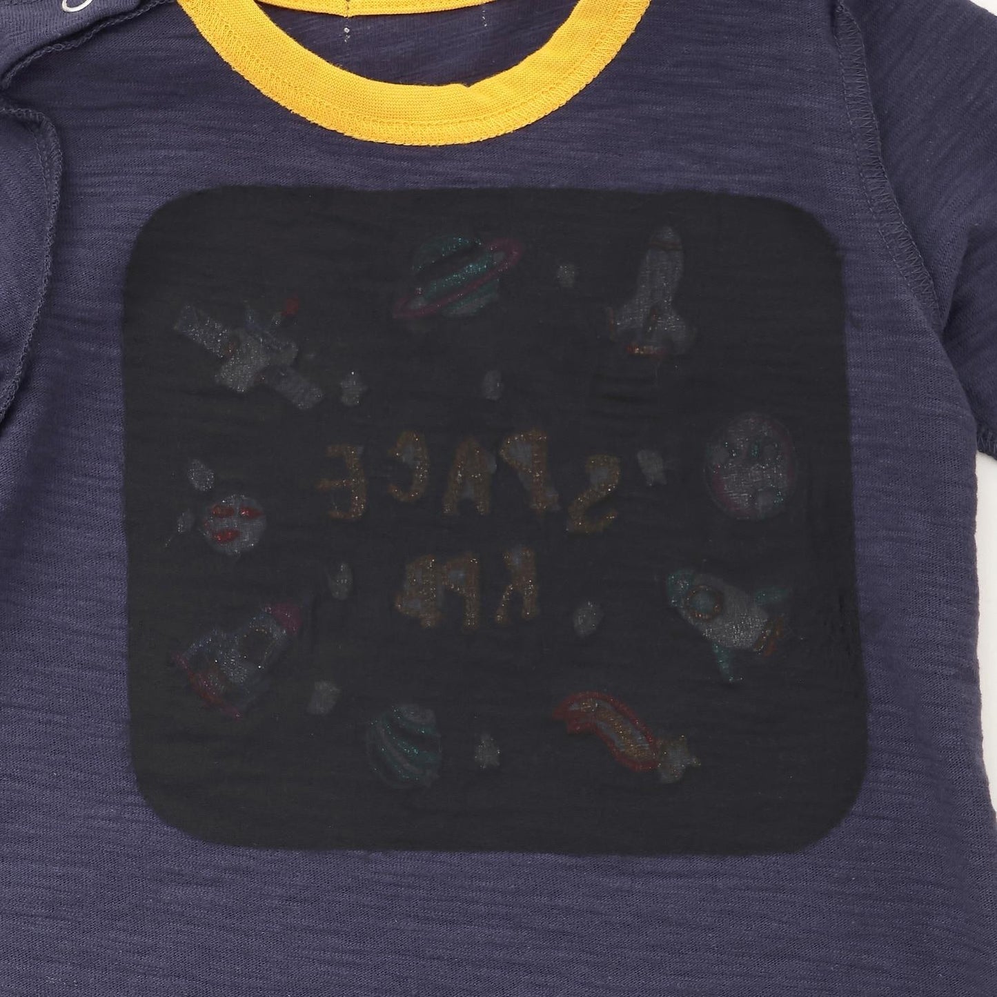 宇宙飛船刺繡 長袖T恤