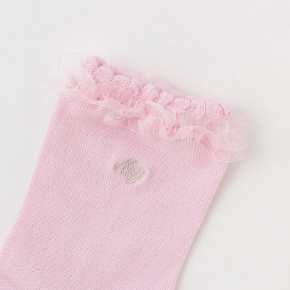 フリルロゴ刺繍襪子【日本製】