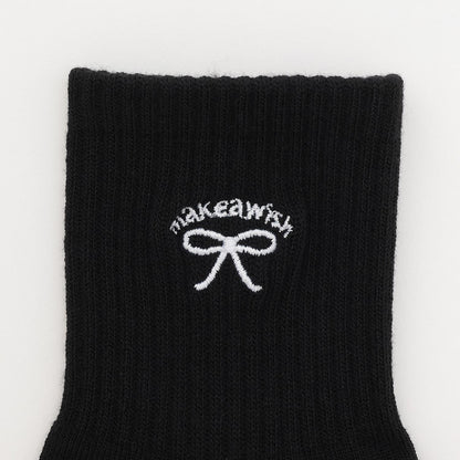 蝴蝶結刺繡船襪