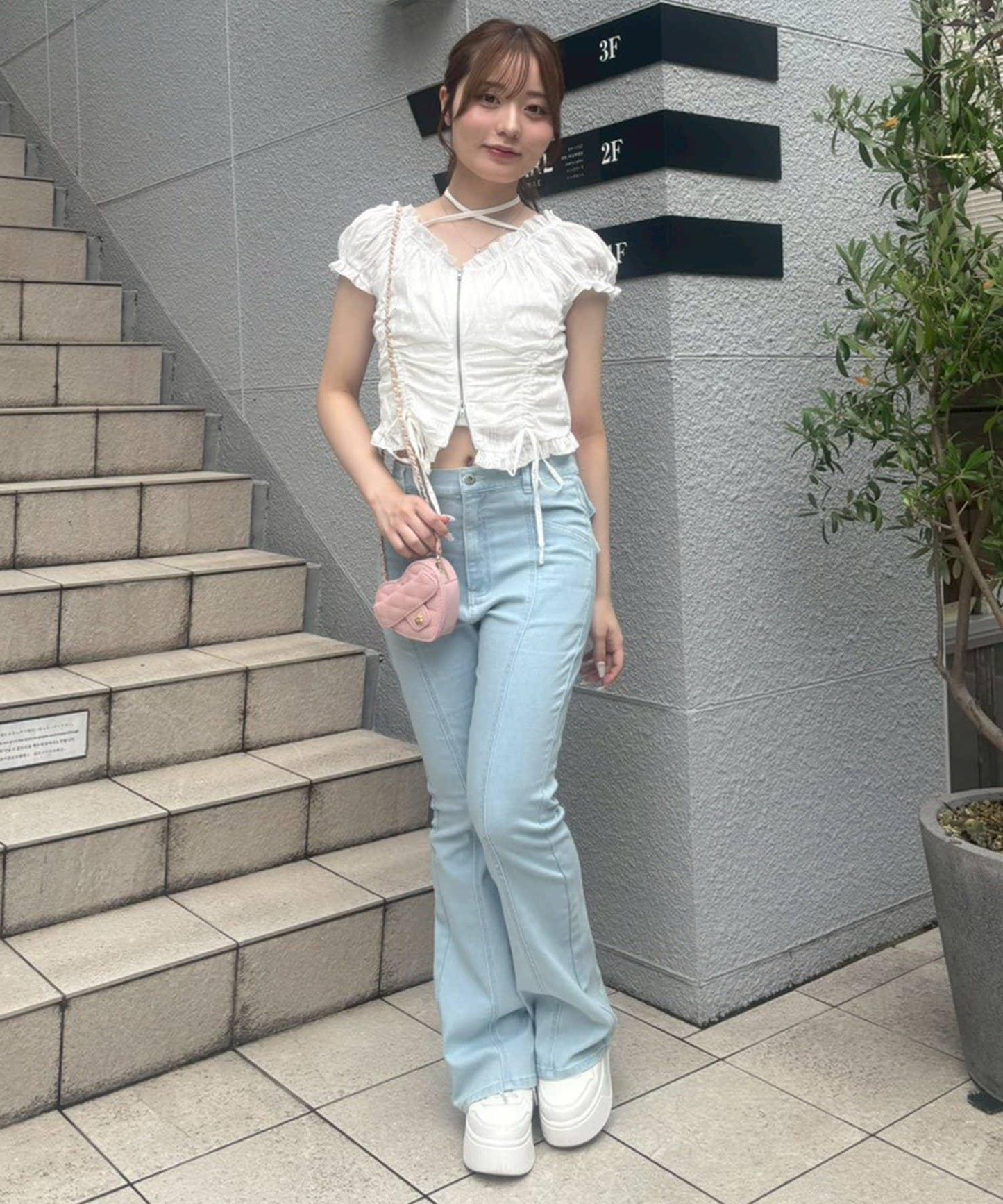 【continuer】前拉鍊抽繩襯衫