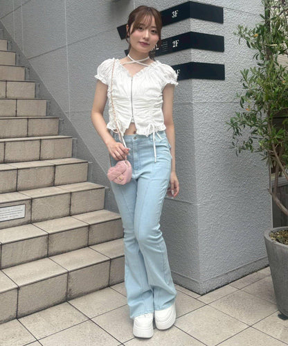 【continuer】前拉鍊抽繩襯衫