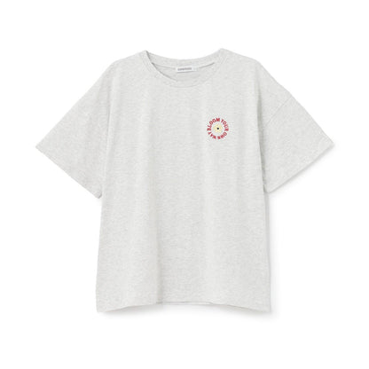 發泡花朵Logo純棉短袖T恤