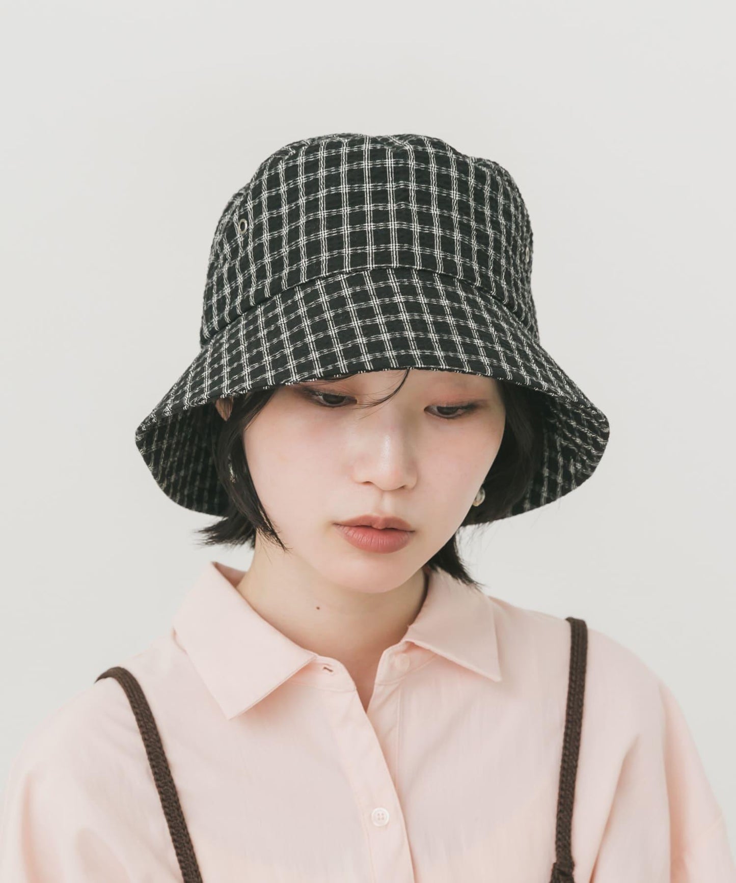 格紋漁夫帽