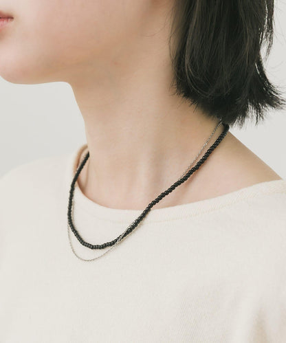 不鏽鋼彩色珠子2件套項鍊
