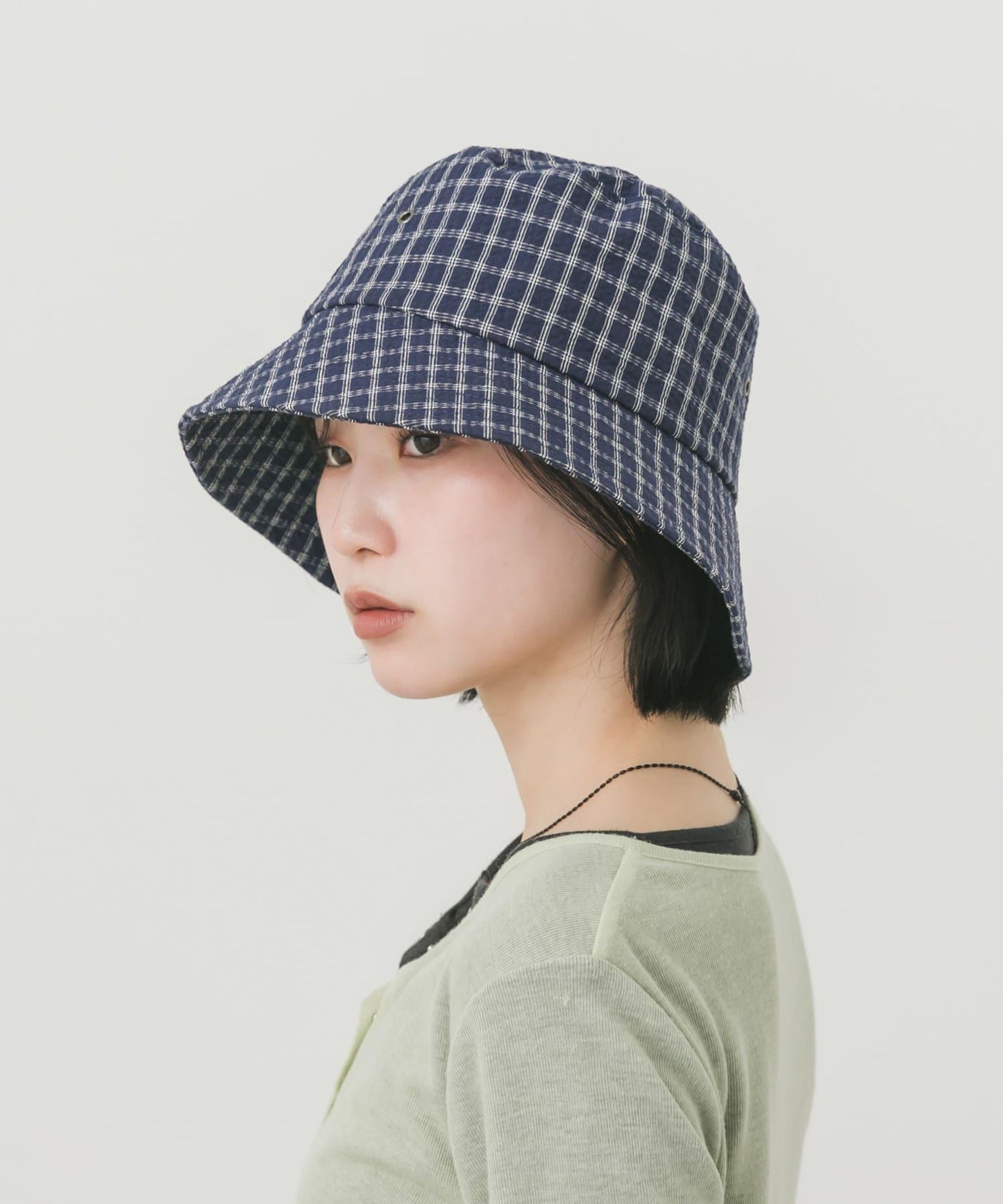 格紋漁夫帽