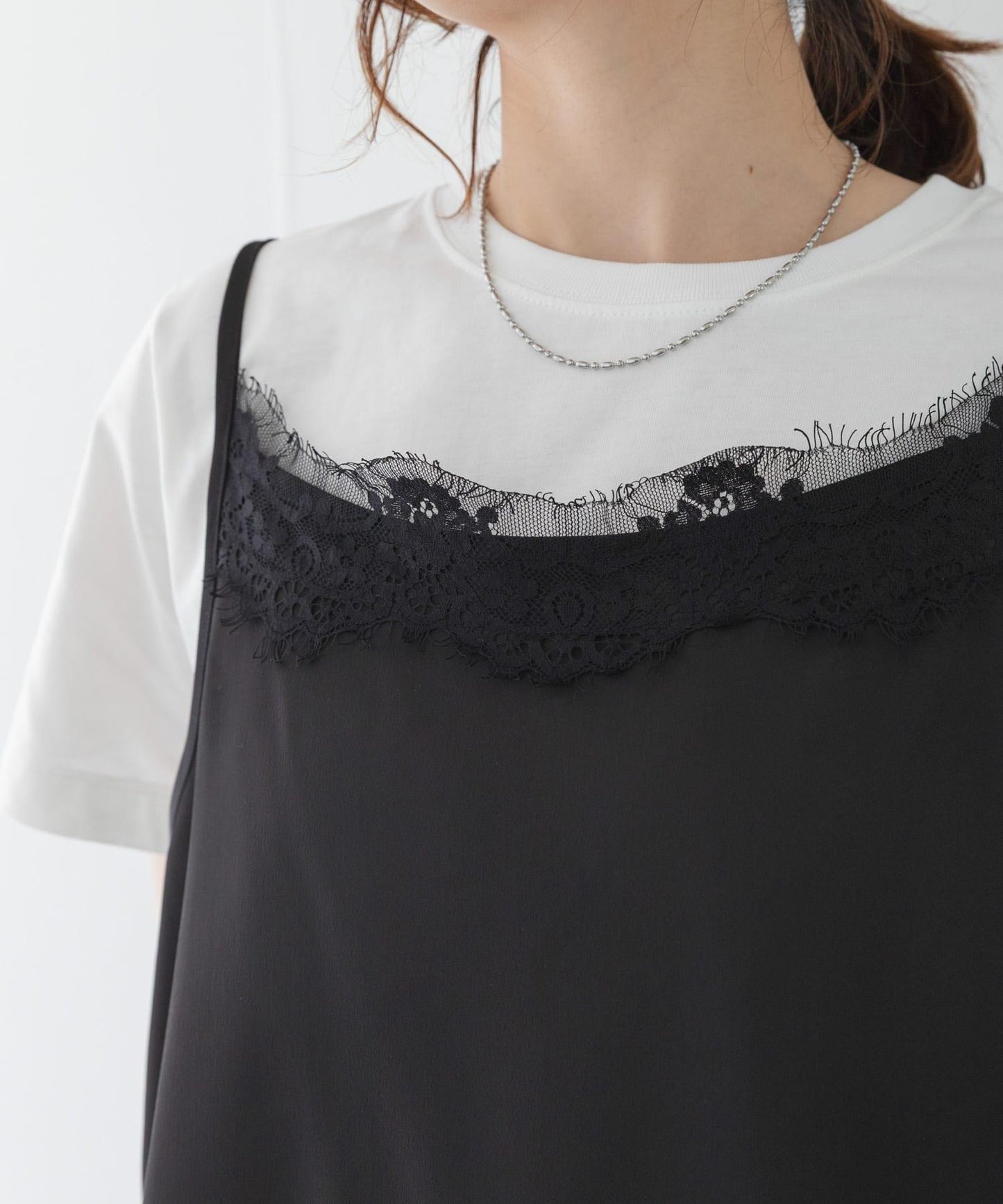 蕾絲吊帶衫T恤兩件套