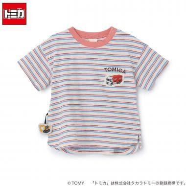 TOMICA 接觸冷感 多色條紋 短袖T恤