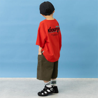 親子款 後背Logo刺繡寬鬆短袖T恤