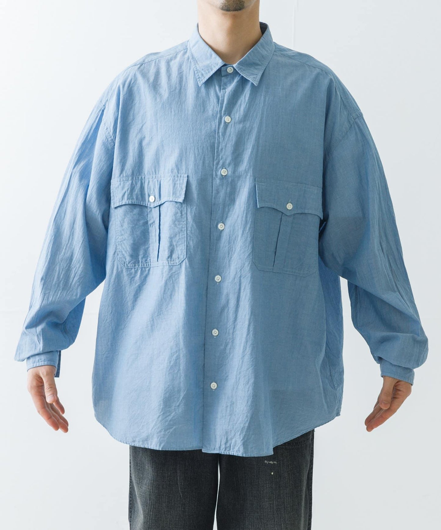 PORTER CLASSIC ROLL UP CHAMBRAY SHIRTS