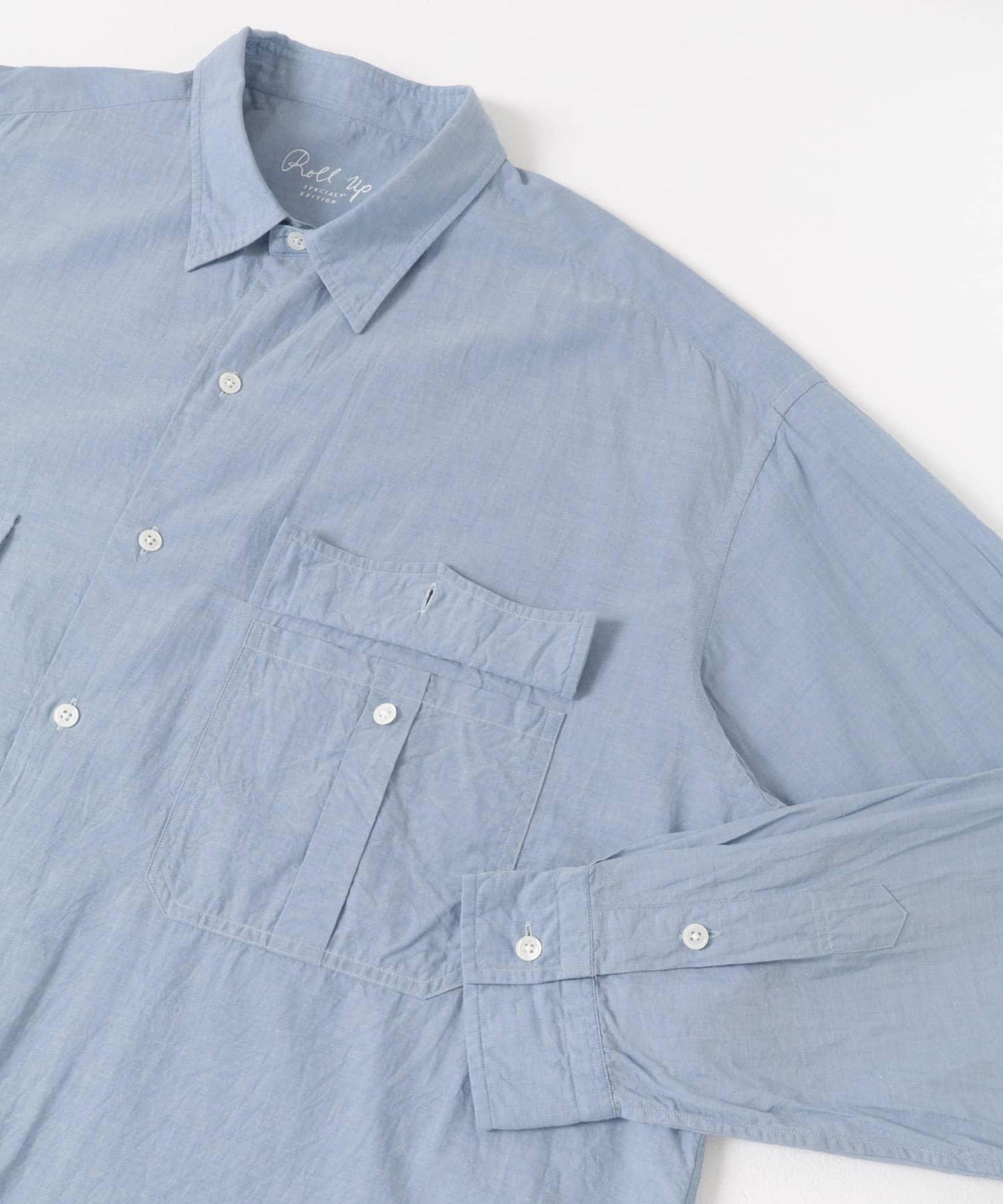 PORTER CLASSIC ROLL UP CHAMBRAY SHIRTS