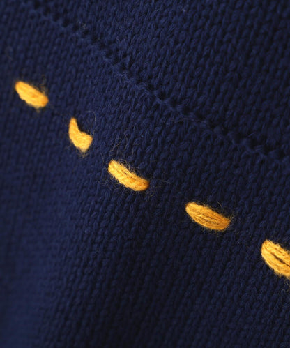 B omnivore HANDSTITCH CABLE KNIT CN 手工縫線麻花針織圓領毛衣