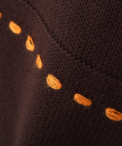 B omnivore HANDSTITCH CABLE KNIT CN 手工縫線麻花針織圓領毛衣
