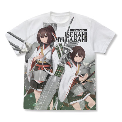 艦隊これくしょん -艦これ- 日向改二&伊勢改二 全幅印花T恤 XL碼 白色